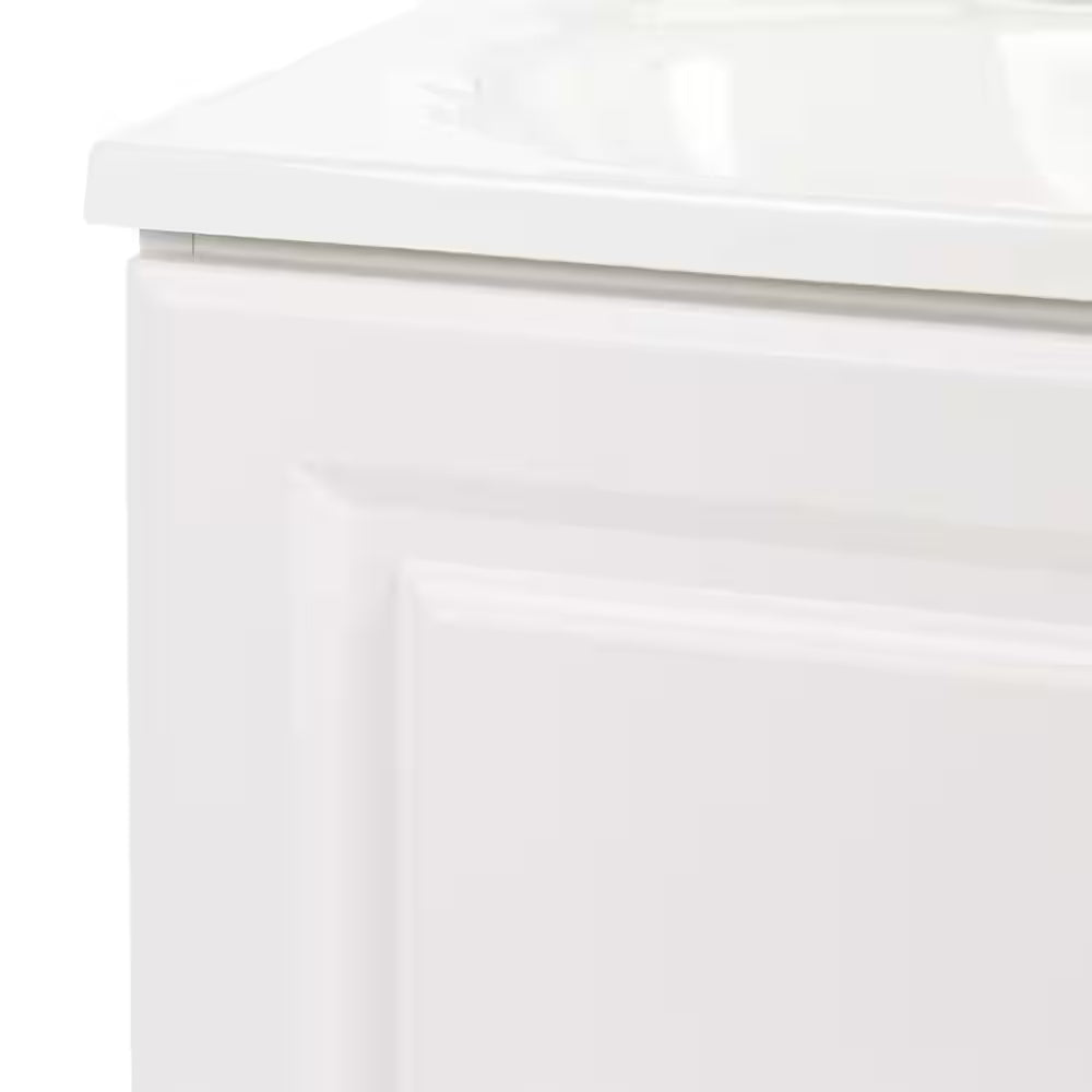 19 In. Single Sink White Bath Vanity with White Cultured Marble Top (Assembled)
