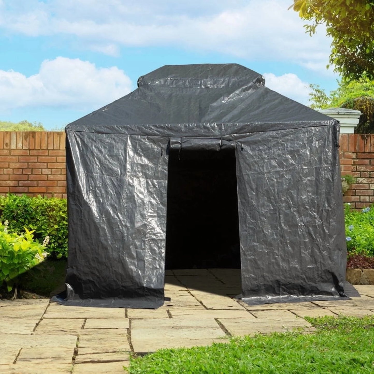 Gazebo Accessories 12' X 12' Double Roof Universal Winter Gazebo Cover for Hardtop Gazebos,Enclosed Cover with Sidewalls and Mesh Windows Waterproof (White) by