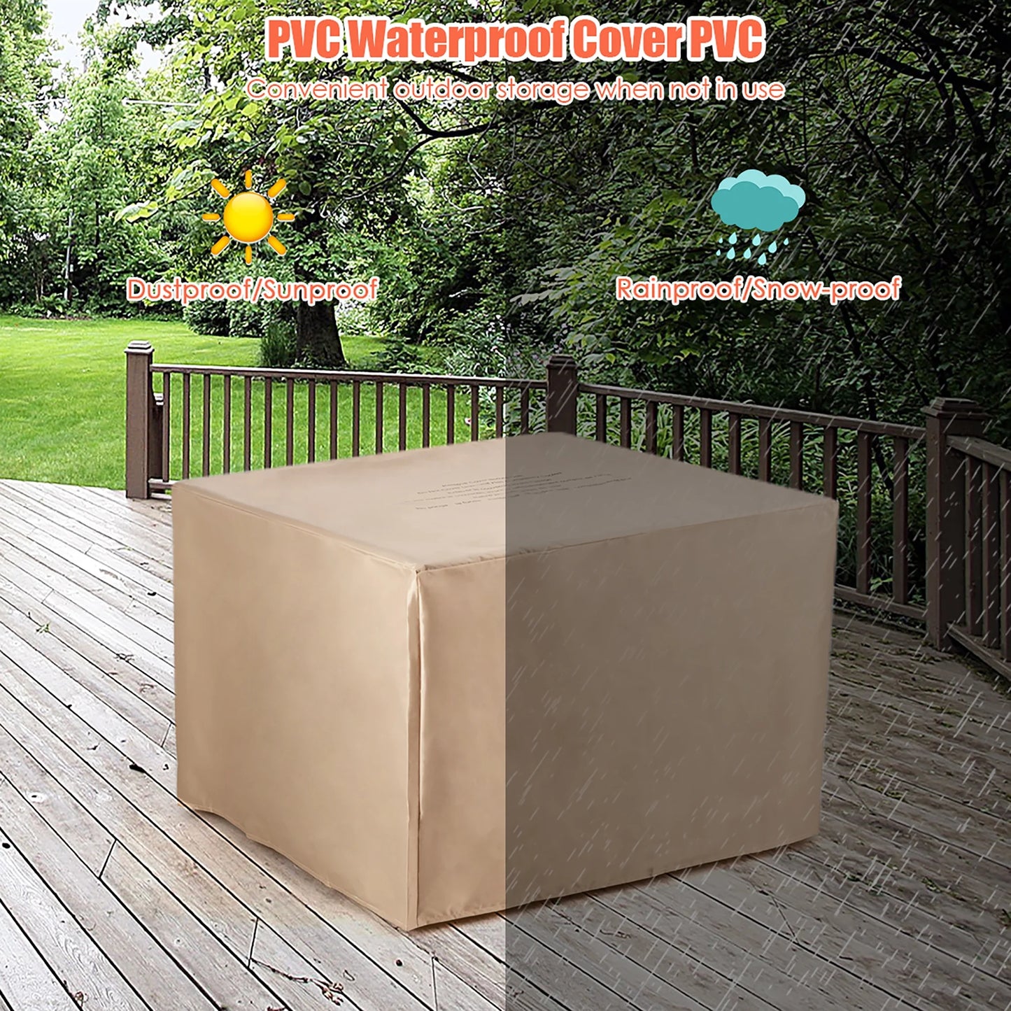 30'' Square Propane Gas Fire Pit Table Ceramic Tabletop 50,000 BTU with Cover