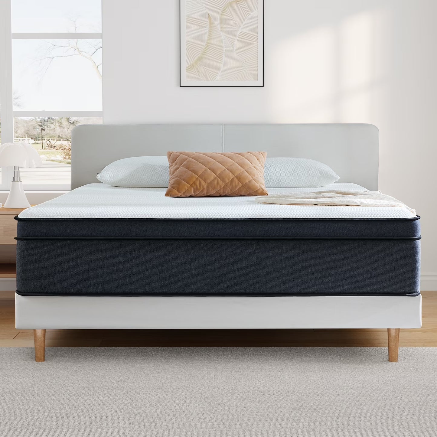 Cal King Size Mattress, 12 Inch Hybrid Mattress Medium Innerspring Mattress in a Box,Cal King Mattress