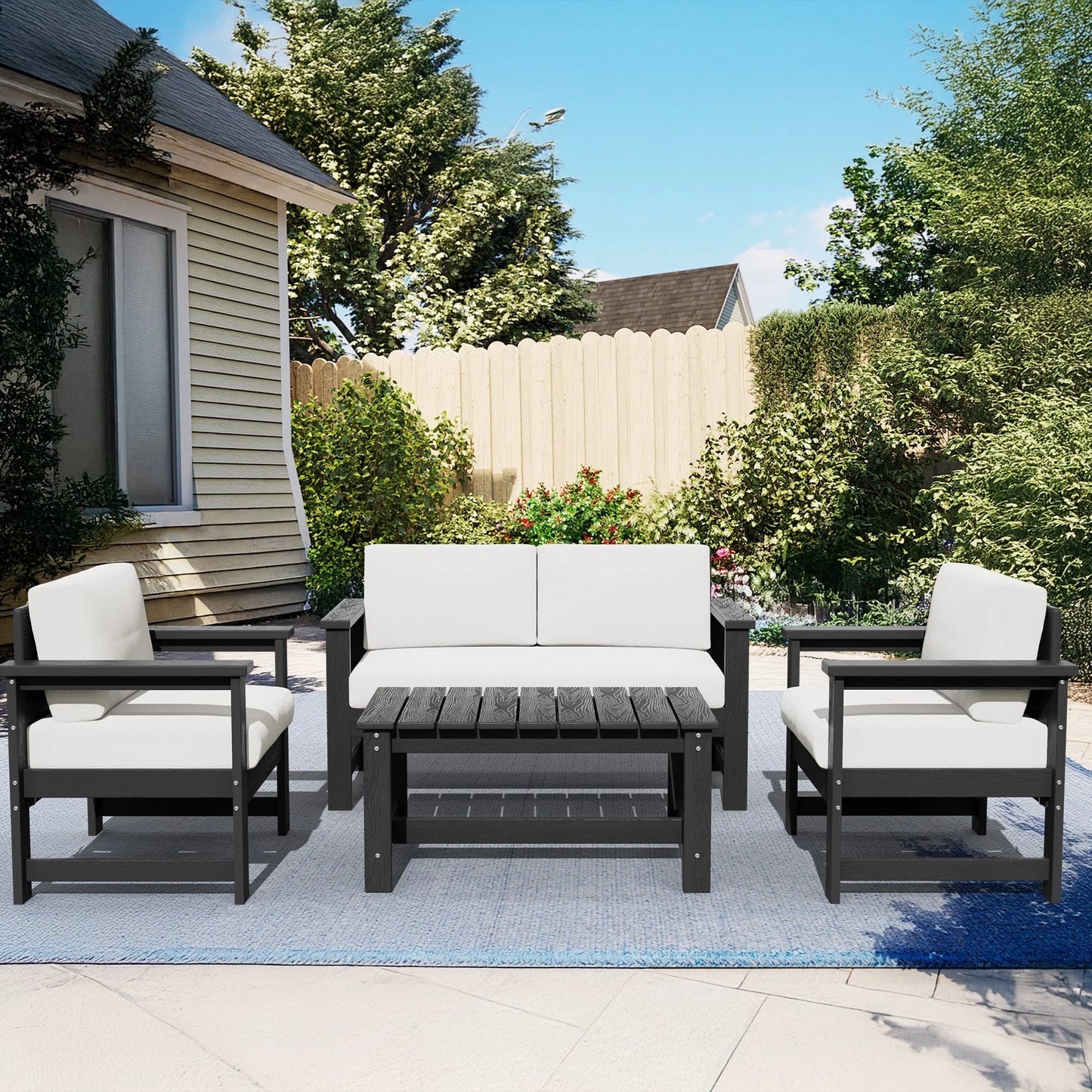 Patio Furniture Sets on Sale, 2 Pieces Patio Chairs W/ Cushions, Gray