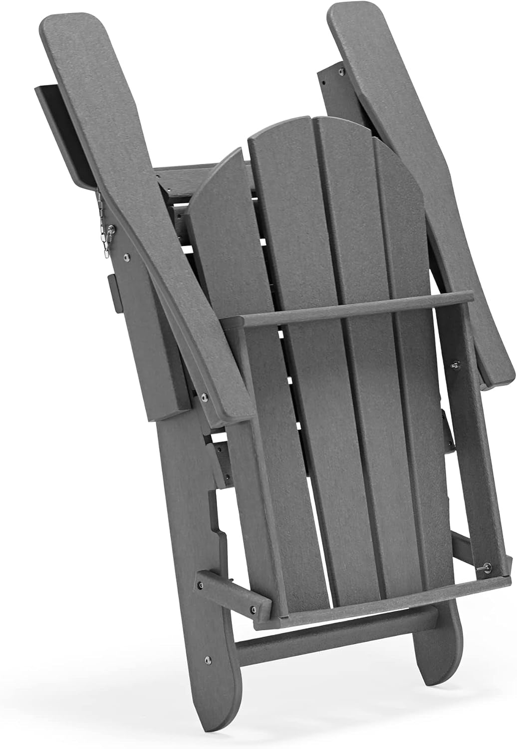 WO Home Furniture Adirondack Chair Outdoor Ottoman Set of 2 PCS Classic Patio Furniture (Gray)