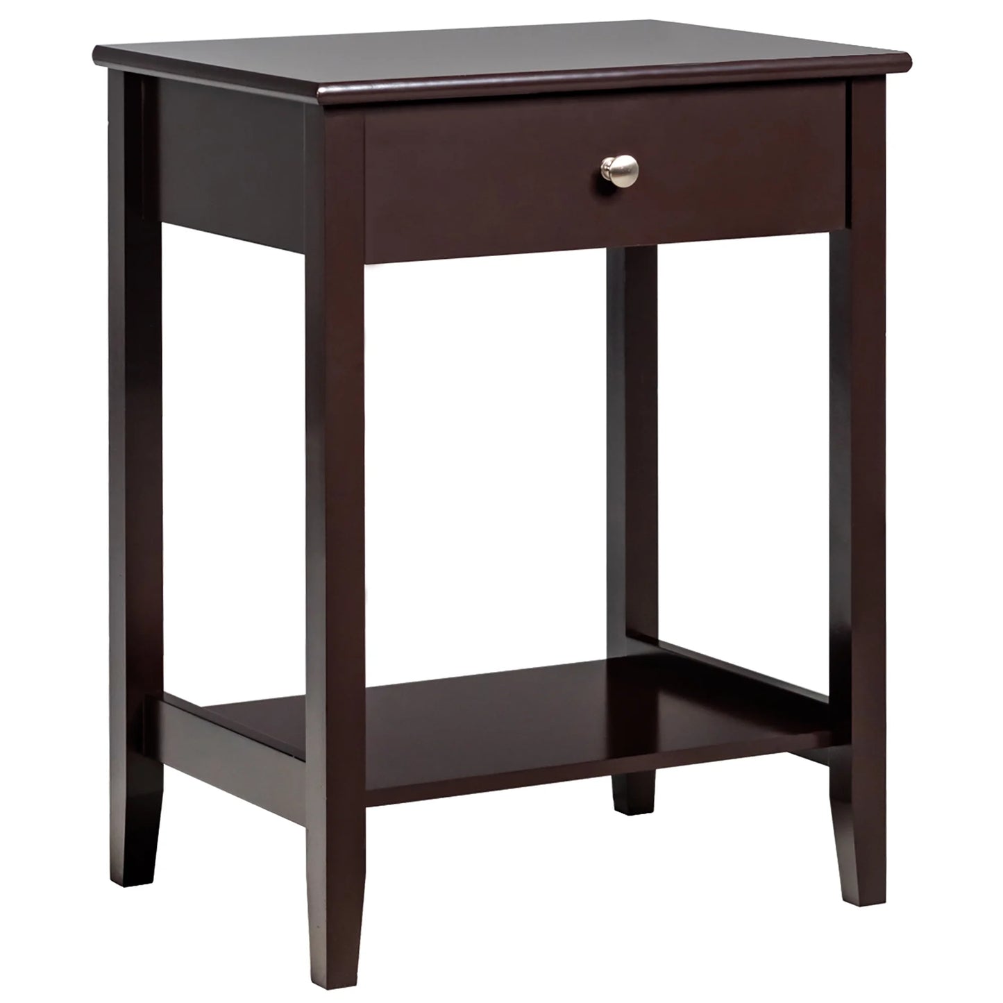 Nightstand End Table Storage Display Bedroom Furniture Drawer Shelf beside White