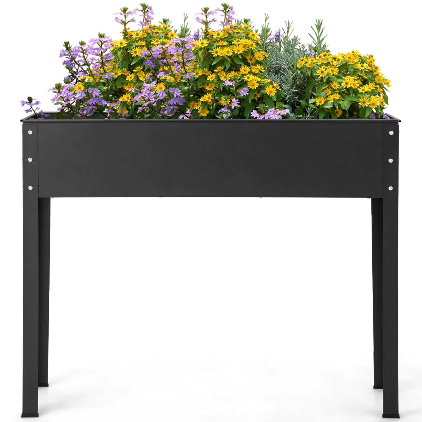 40'' Raised Garden Bed with Legs Metal Elevated Planter Box Drainage Hole Backyard
