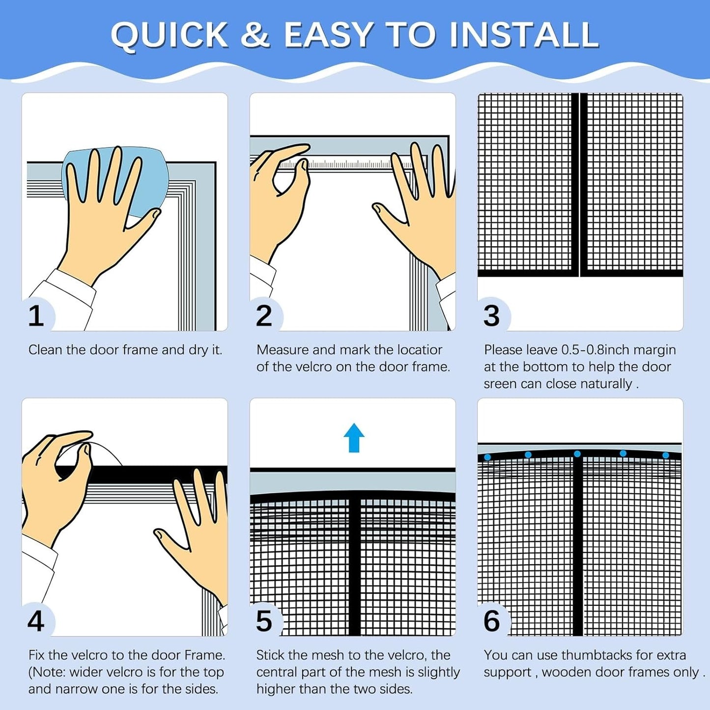 Garage Door Screen 2 Car Magnetic Heavy Duty Mosquito Insects Mesh Net 16 X 7 Ft