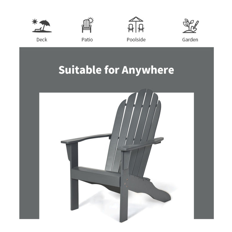 Acacia Wood Outdoor Adirondack Chair with Ergonomic Design