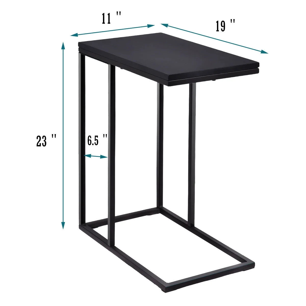 Coffee Tray Sofa Side End Table Ottoman Couch Console Stand TV Lap Snack Black