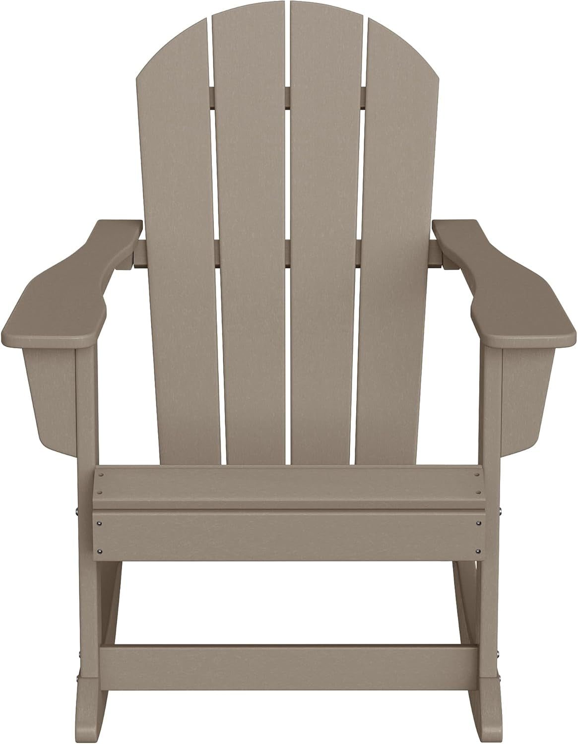 WO Home Furniture Patio Rocking Chair Classic Outdoor HDPE UV Weather Resistant (Weathered Wood)