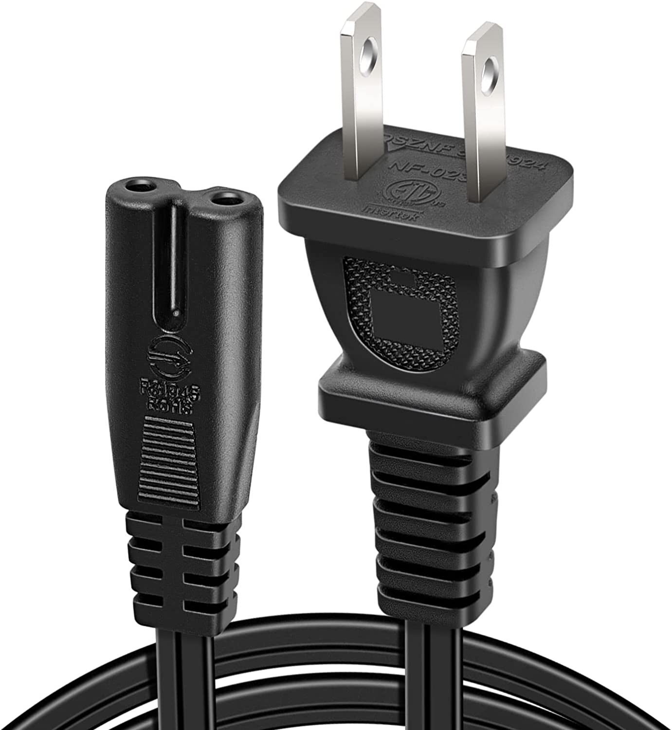Power Cord for Recliner Chair, 6Ft 2 Prong Power Recliner Wire Replacement, AC Adapter Cord for Lazyboy, Limoss OKIN Electric Sofa and Lift Chair