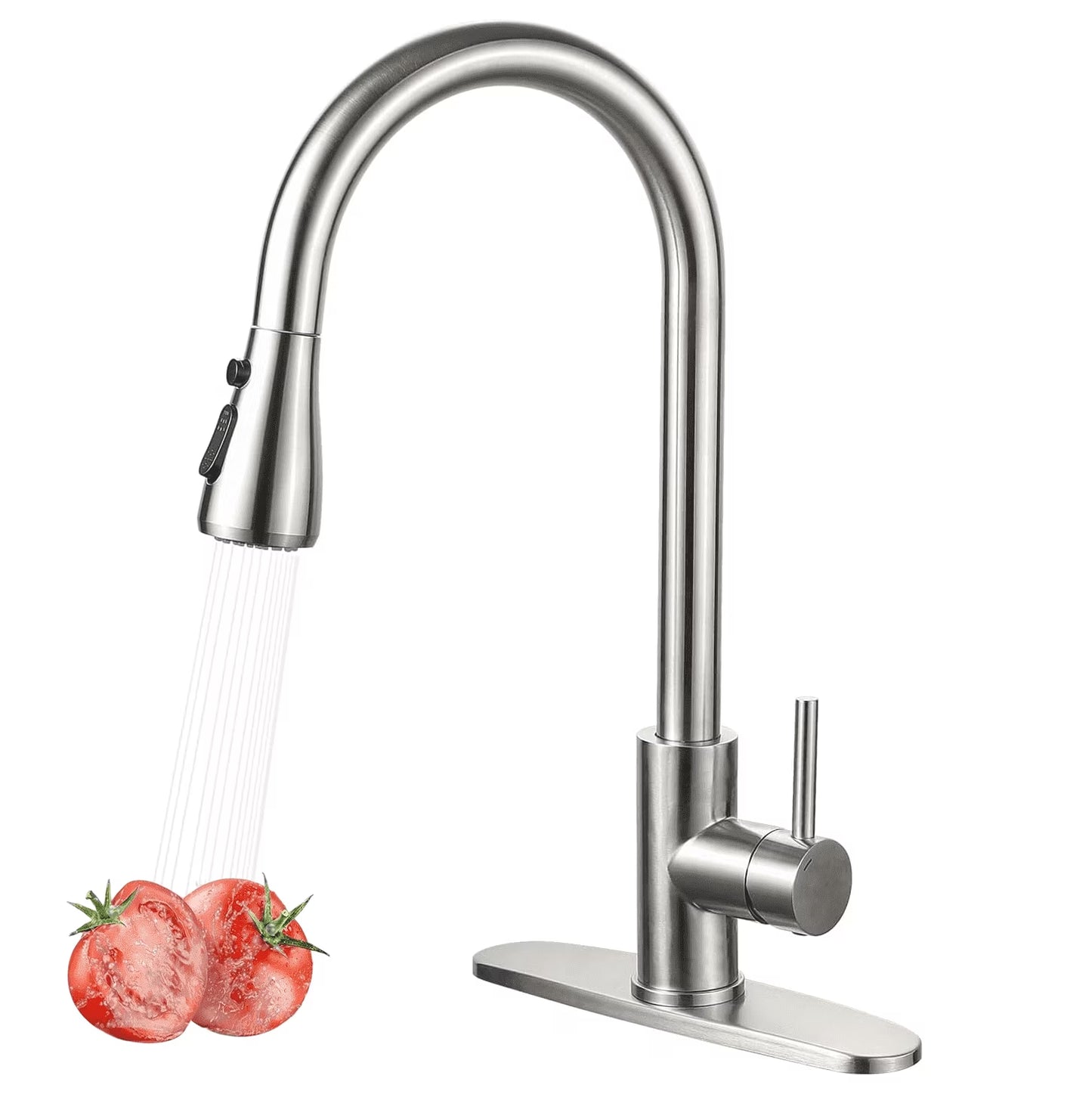 VQJTCVLY Black Kitchen Faucets, Waterfall Kitchen Sink Faucet, Commercial Utility Stainless Steel Kitchen Faucets,Single Handle Kitchen Sink Faucet for 3 Function