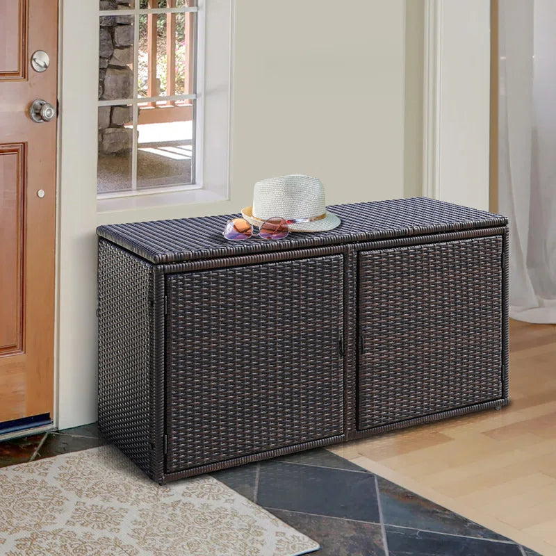 45'' W 88 Gallons Water Resistant Cabinet Deck Box in Brown