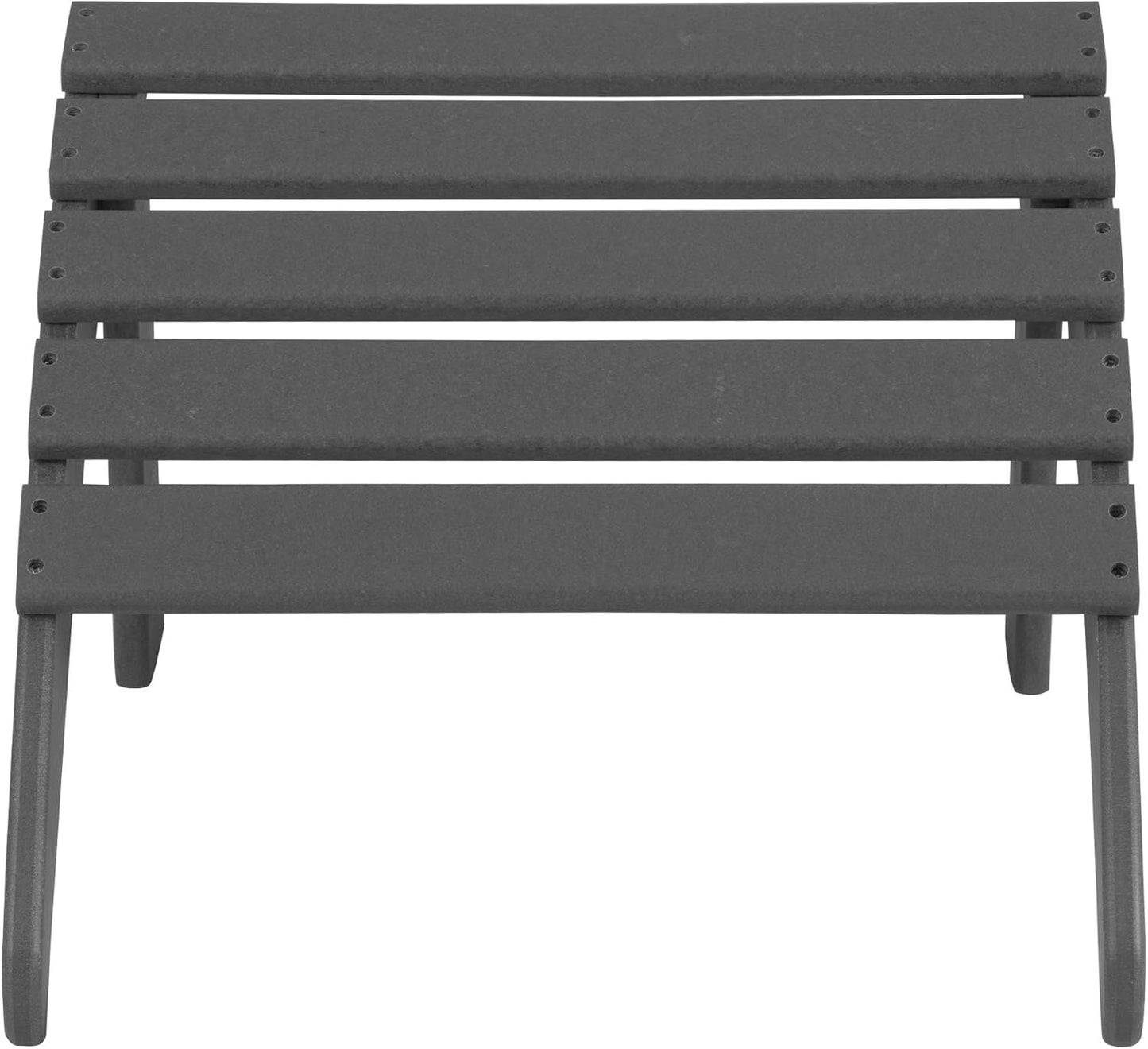 WO Home Furniture Adirondack Chair Outdoor Ottoman Set of 2 PCS Classic Patio Furniture (Gray)