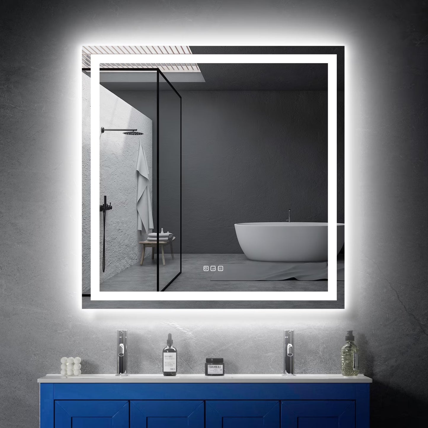 24” X 36” LED Bathroom Mirror with Lights, Wall Mounted Vanity Mirror with Front & Backlit, Anti-Fog, Dimmable Touch Control, Horizontal & Vertical Installation