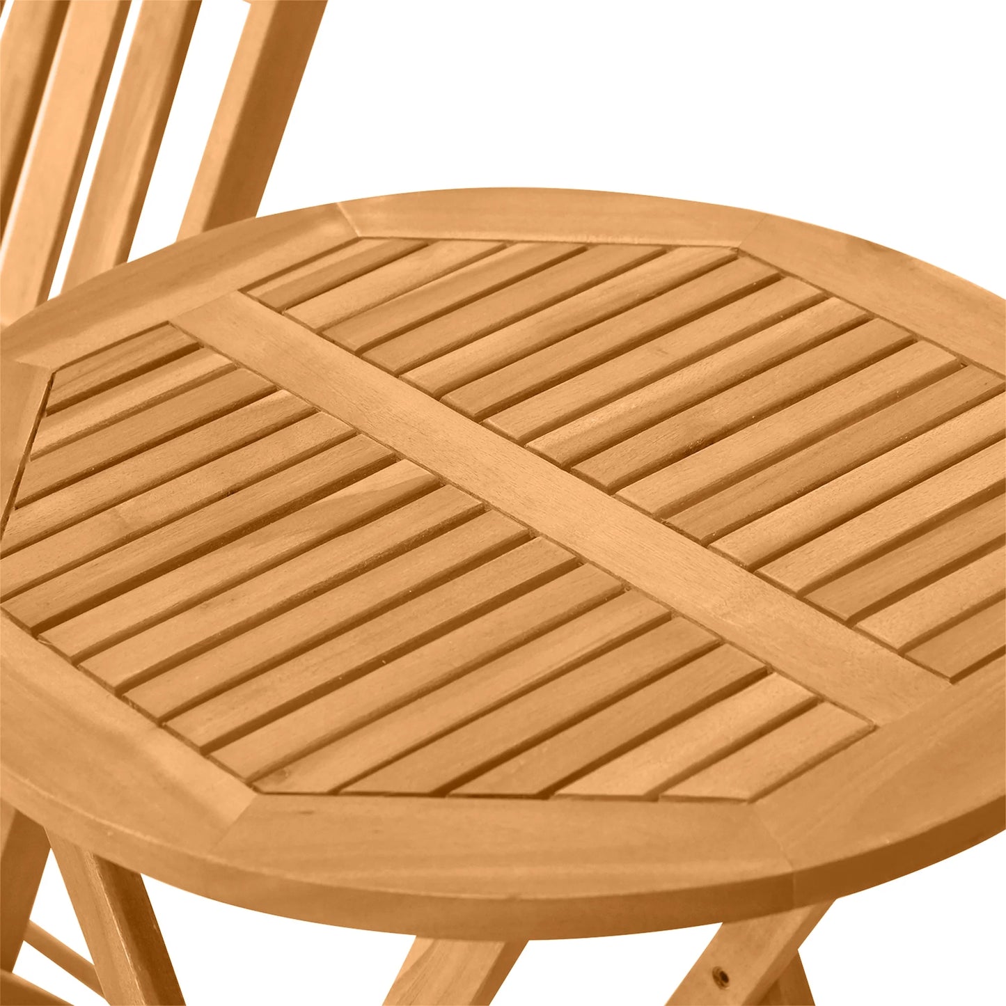 Patio Bistro Set, Wood Folding Table & Chairs, Acacia, Teak