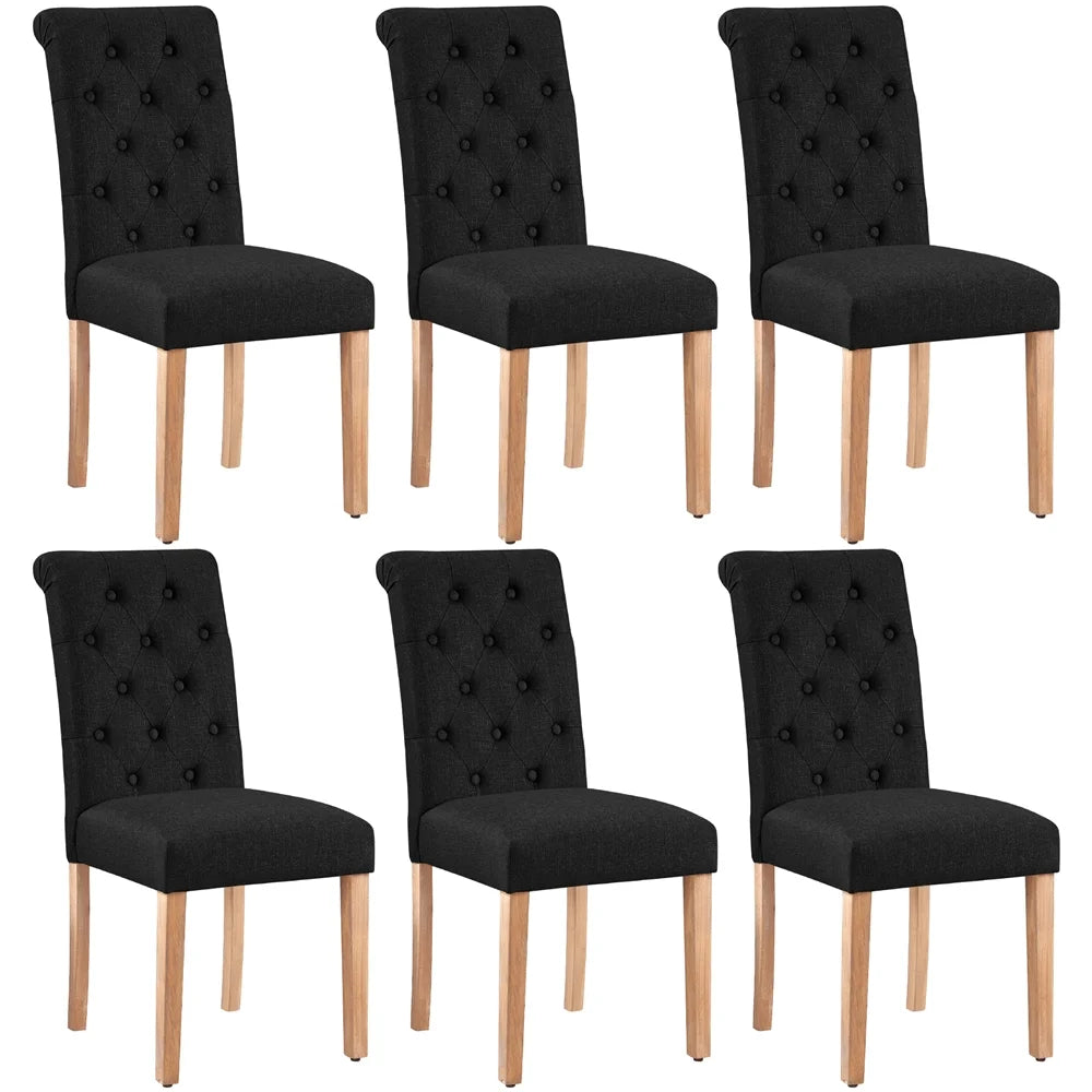 2Pcs Upholstered Parson Dining Chair High Back, Blue