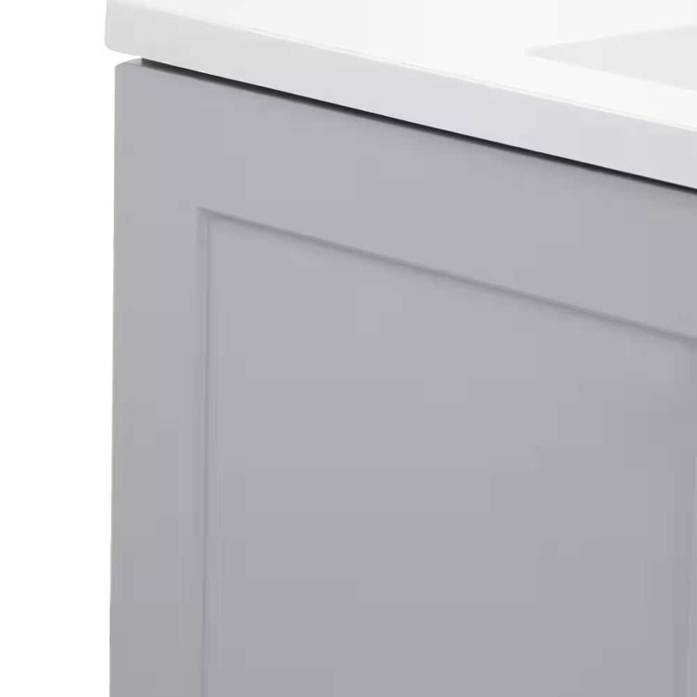 36 In. Single Sink Bath Pearl Gray Vanity with Cultured Marble Top (Assembled)