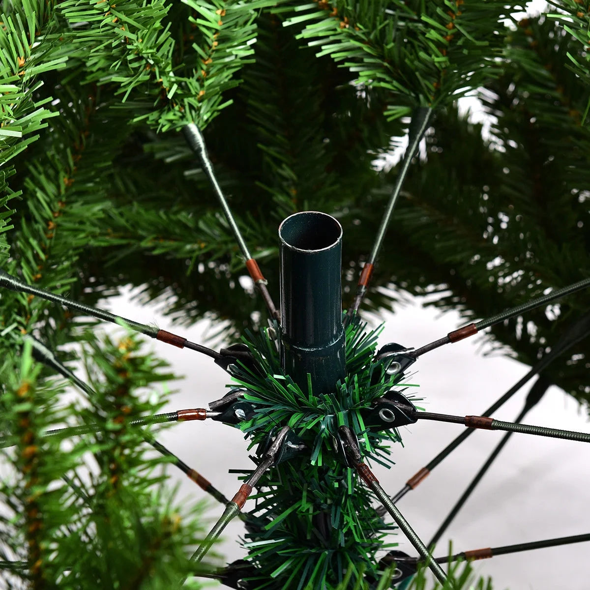 7.5FT PVC Christmas Tree 1346 Tips Hinged Solid Metal Leg