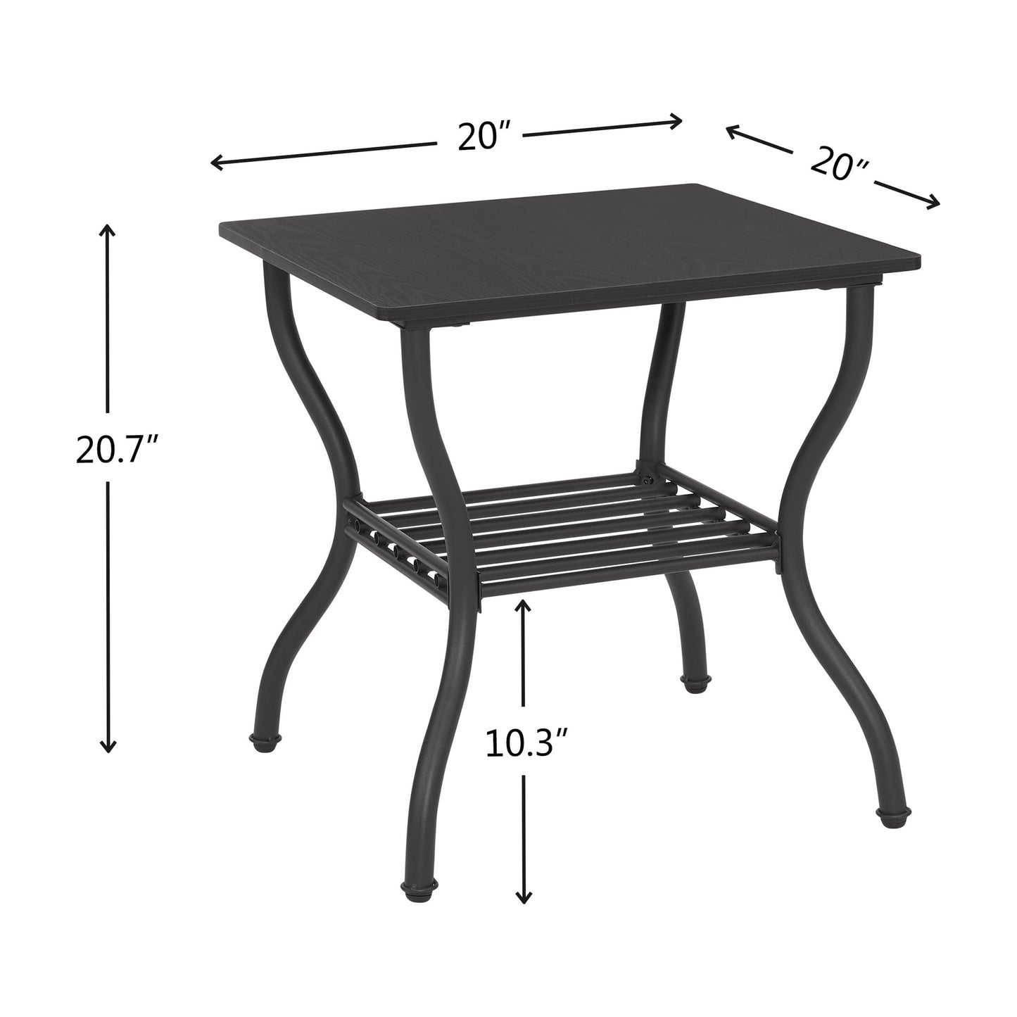 3 Piece Coffee Table Set,With 1 Coffee Table & 2 End Side Table,For Living Room,Metal+Wood