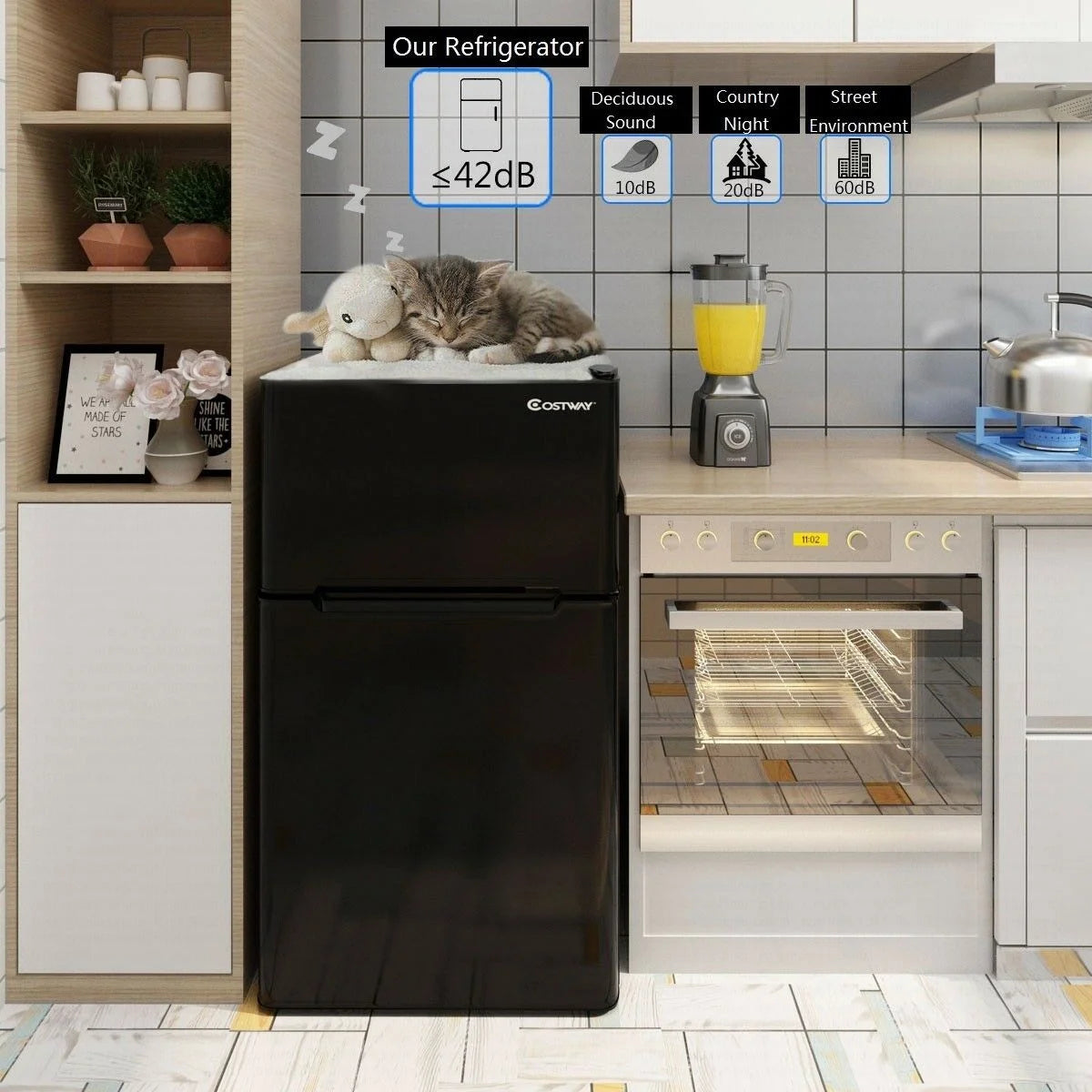 Refrigerator Small Freezer Cooler Fridge Compact 3.2 Cu Ft. Unit, Black