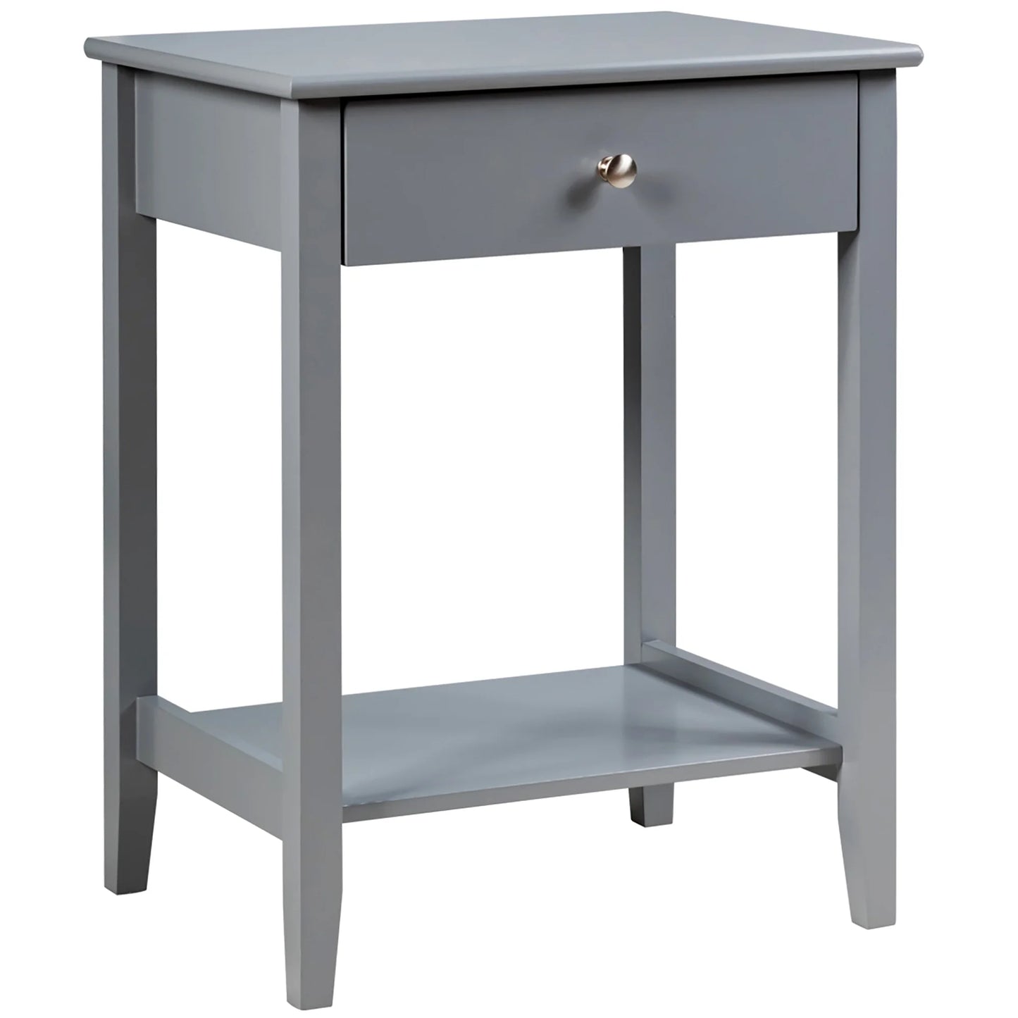 Nightstand End Table Storage Display Bedroom Furniture Drawer Shelf beside White
