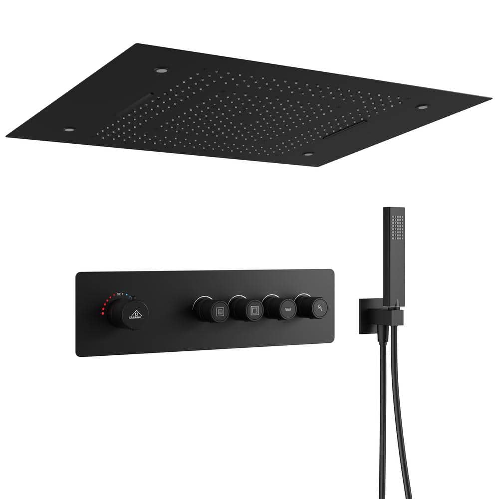 CASAINC 31 Inches Ceiling Mounted LED Shower System & Hand Shower