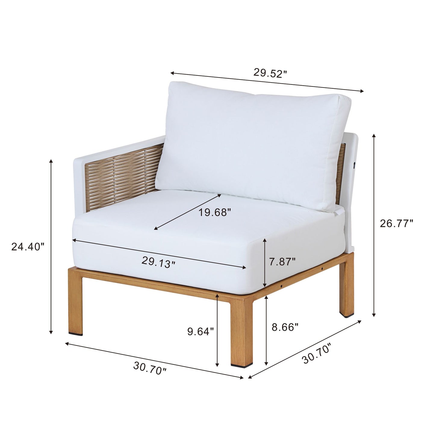 Manhattan Modern 4-Piece Outdoor Patio Conversation Set with Coffee Table in White