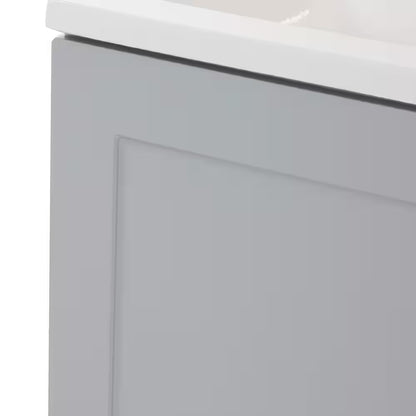 19 In. Single Sink Pearl Gray Bath Vanity with White Cultured Marble Top (Assembled)