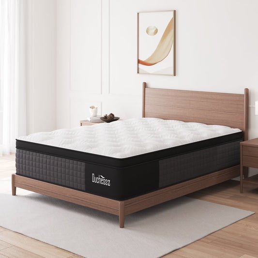 Full Mattress 12 Inch Hybrid Mattress in a Box Gel Foam Mattress Euro Top Individually Wrapped Pocket Coils Innerspring Mattress