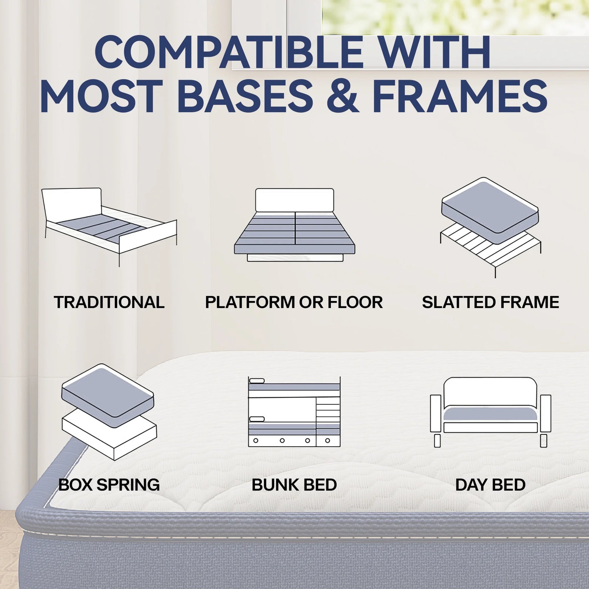 Full Mattress,  12 Inch Gel Memory Foam Mattress in a Box, Cool Hybrid Individual Pocket Springs Full Size Mattress with Breathable Knitted Fabric and Edge Support, Medium Firm, Blue
