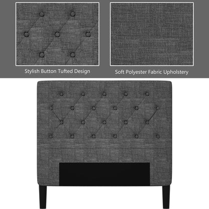 Twin Upholstered Bed Frame Diamond Stitched Headboard Wood Slat Support
