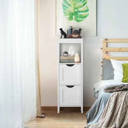 Floor Cabinet Multifunction Bathroom Storage Organizer Rack W/2 Drawers