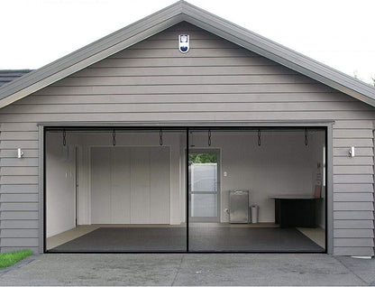 Garage Door Screen, 16X7 Ft Magnetic Closure Heavy Duty Weighted Bottom Garage Screen Doors for 2 Car Garage, Fiberglass Mesh anti Annoying Animal Out