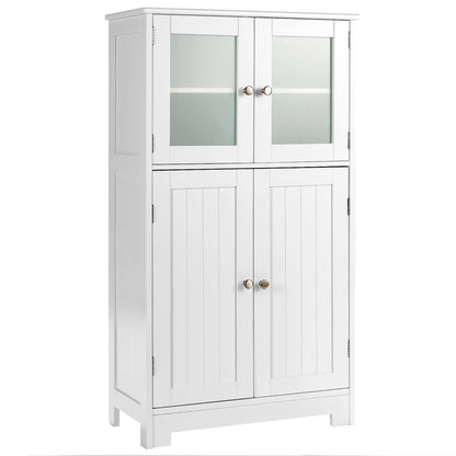 Bathroom Floor Storage Cabinet Kitchen Cupboard W/Doors&Adjustable Shelf Black