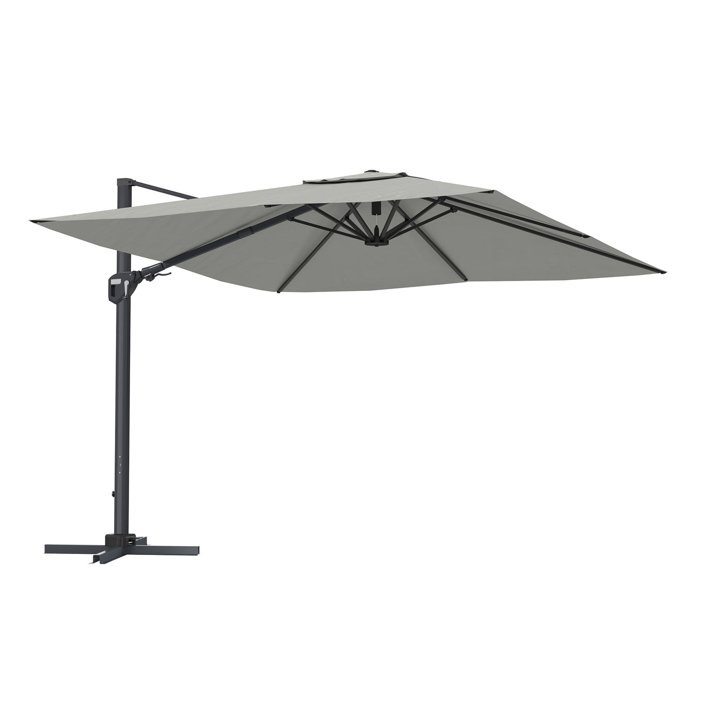 CASAINC 11 ft Square Outdoor Cantilever Patio Umbrella - No Base Included, Gray