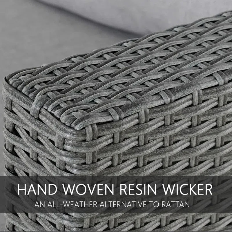 Wicker 6 - Person Modular Patio Conversation Sets with Cushions