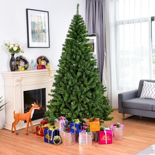 7.5FT PVC Christmas Tree 1346 Tips Hinged Solid Metal Leg