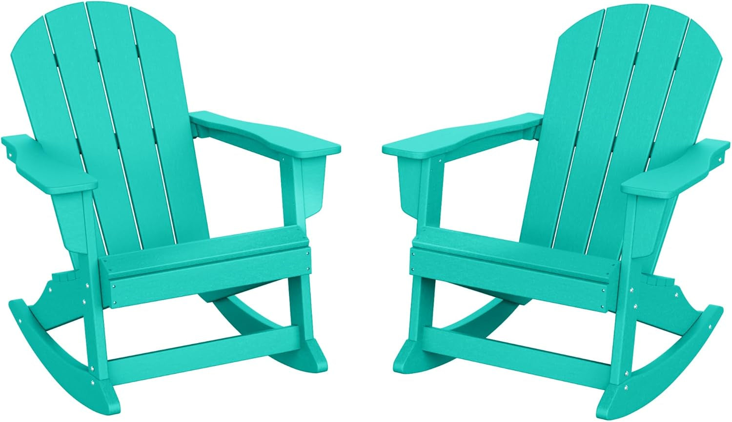 Westin Outdoor Laguna Rocking Poly Adirondack Chair (Set of 2), Turquoise