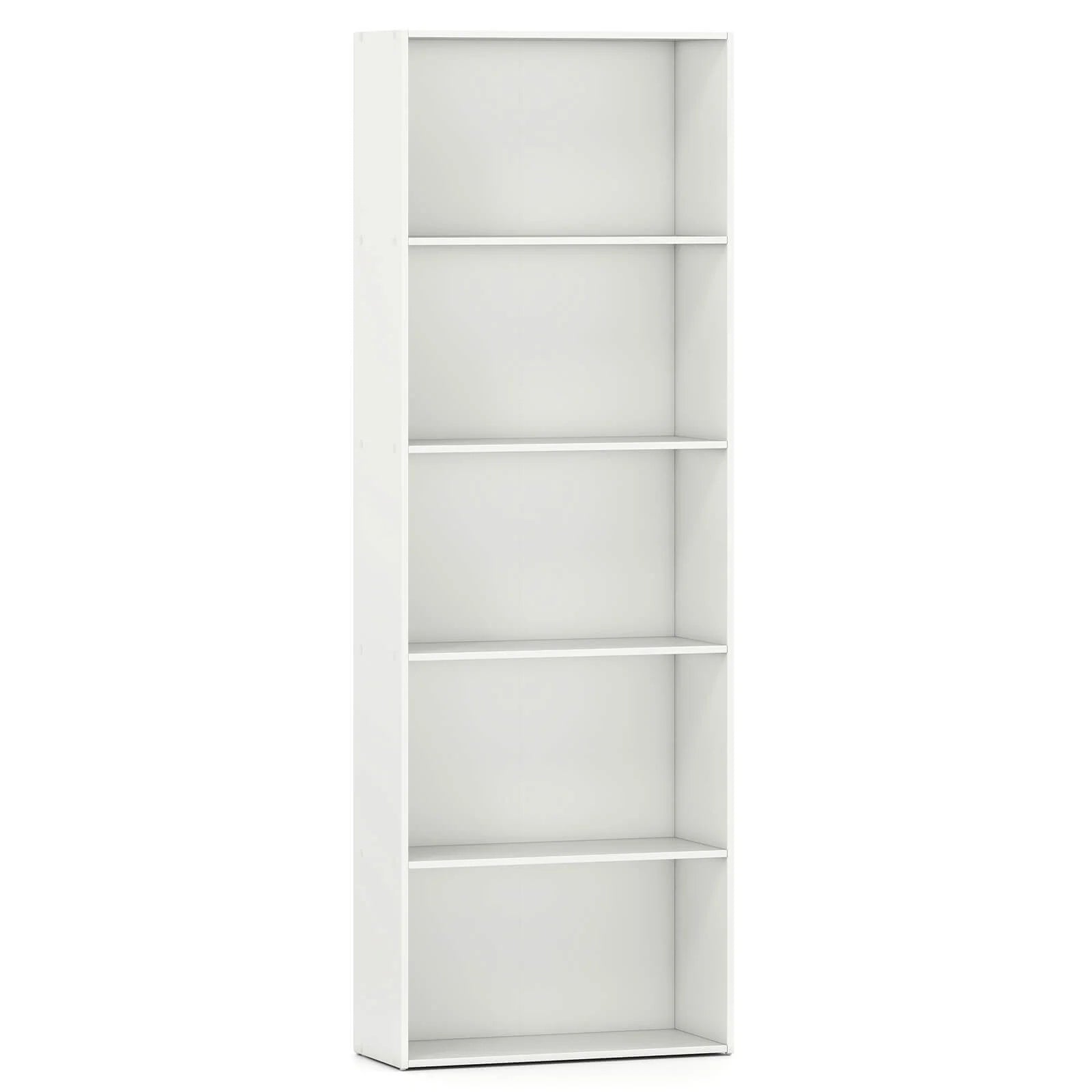 5-Shelf Storage Bookcase Modern Multi-Functional Display Cabinet Furniture White