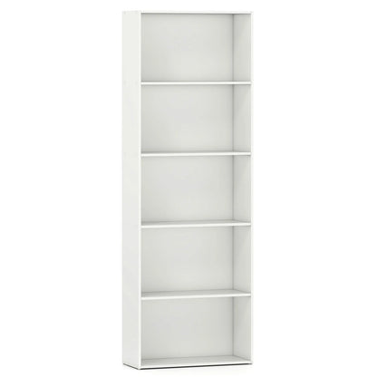5-Shelf Storage Bookcase Modern Multi-Functional Display Cabinet Furniture White