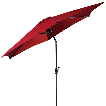 96" Burgundy Solid Print Hexagon Market Patio Umbrella, UV Protective