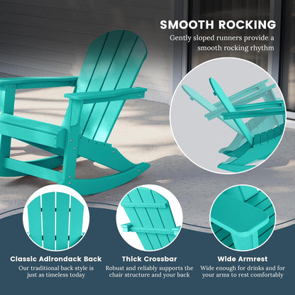 Westin Outdoor Laguna Rocking Poly Adirondack Chair (Set of 2), Turquoise