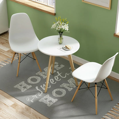 Set of 2 Mid Century Modern Style Dining Side Chair Wood Leg White