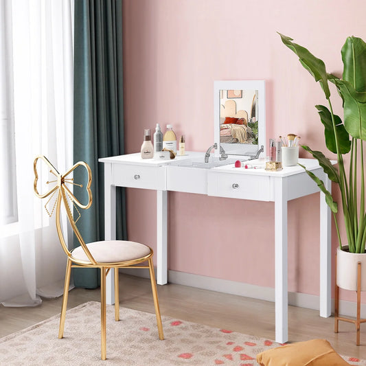 Vanity Table Dressing Table Flip Top Desk Furniture White