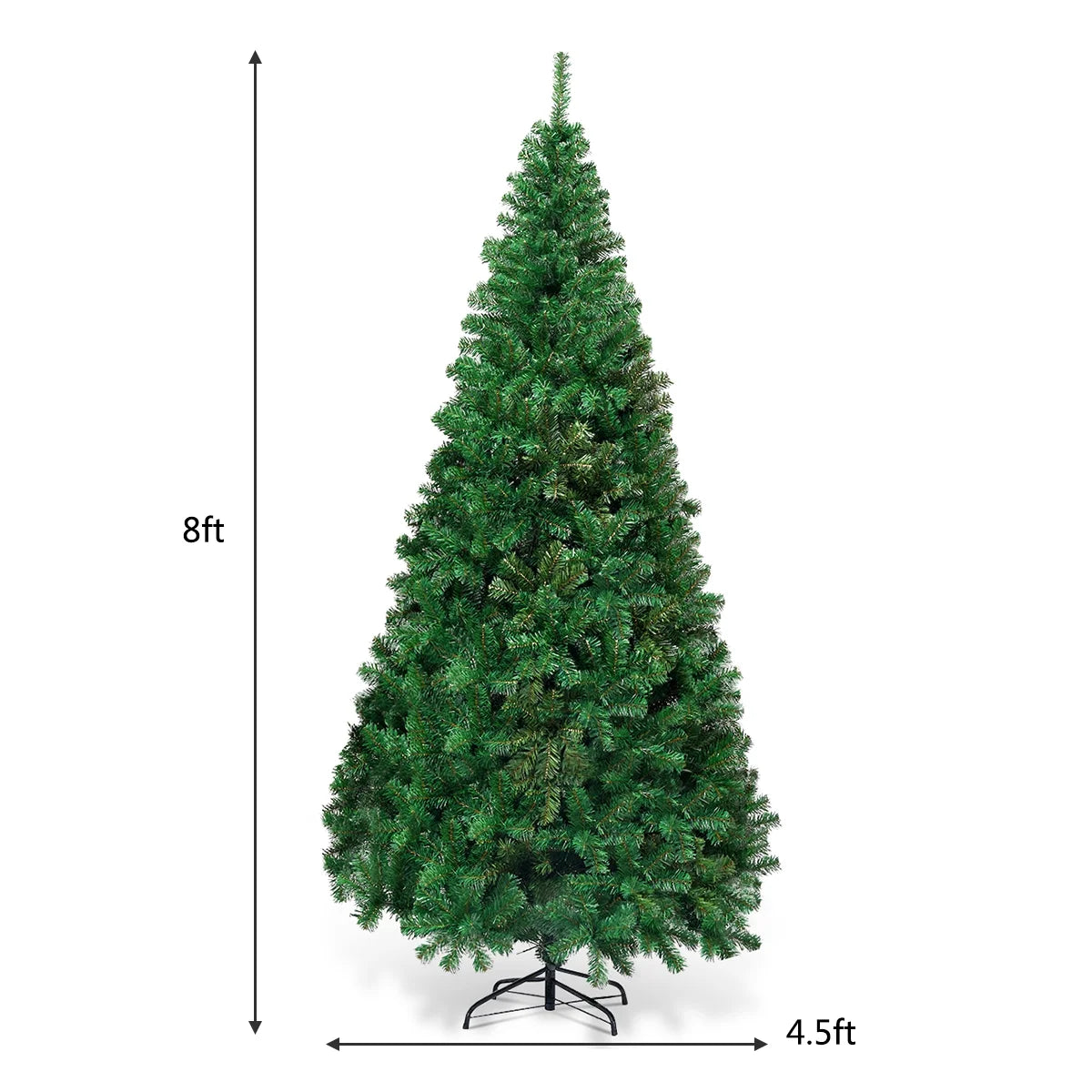 8Ft Artificial PVC Christmas Tree Stand Indoor Outdoor Green