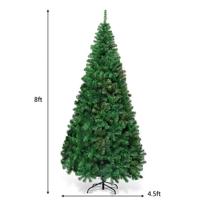 8Ft Artificial PVC Christmas Tree Stand Indoor Outdoor Green