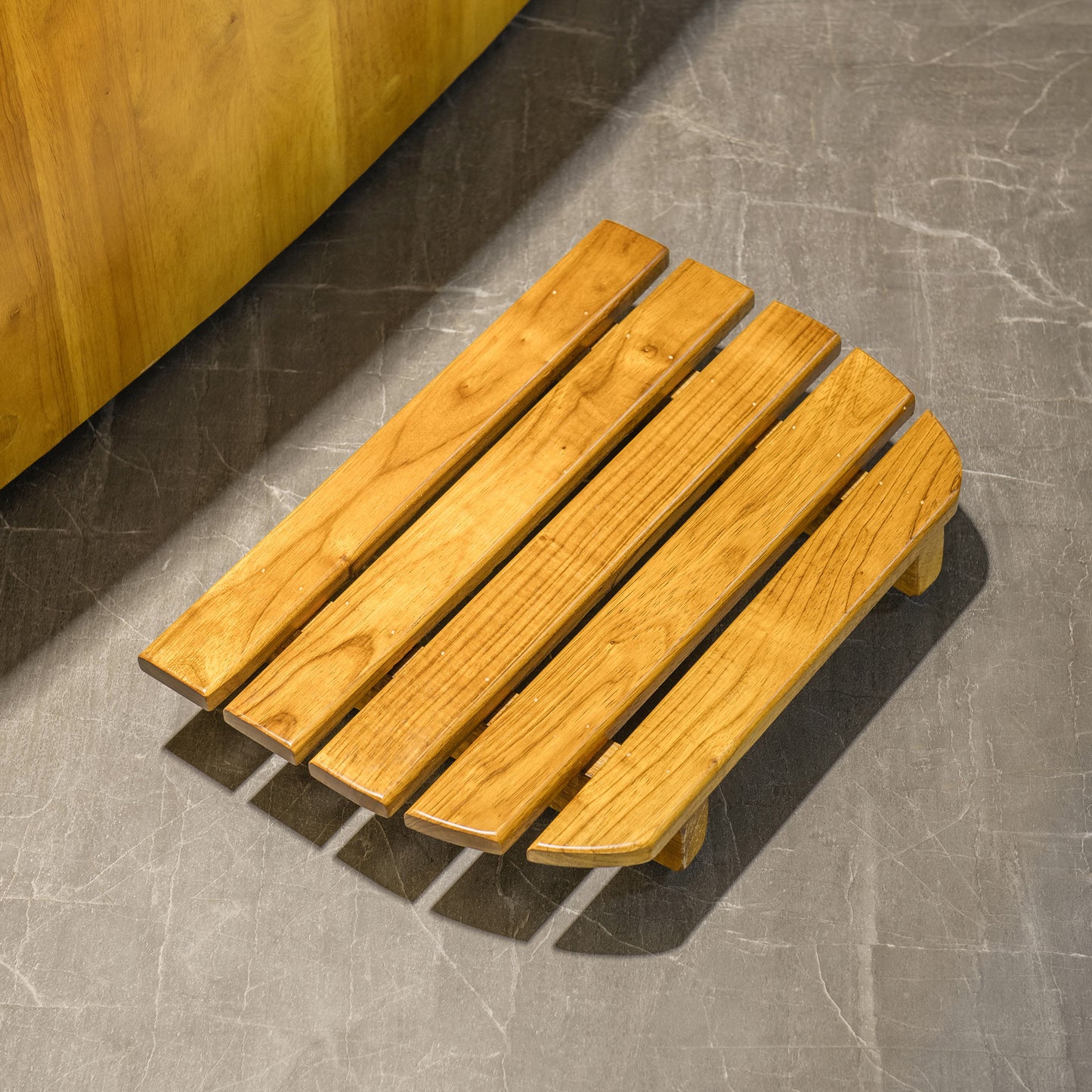 67" Handcrafted Natural Wood Freestanding Bathtub