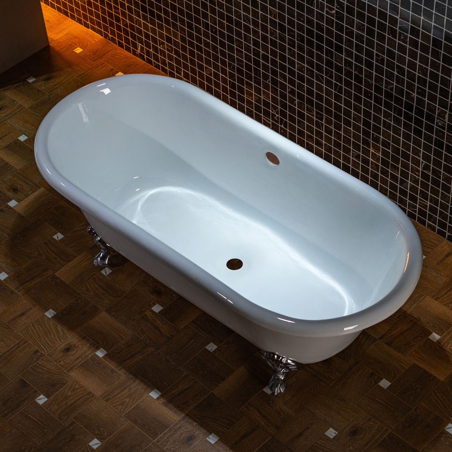 66" Enameled Cast Iron Clawfoot Freestanding Bathtub