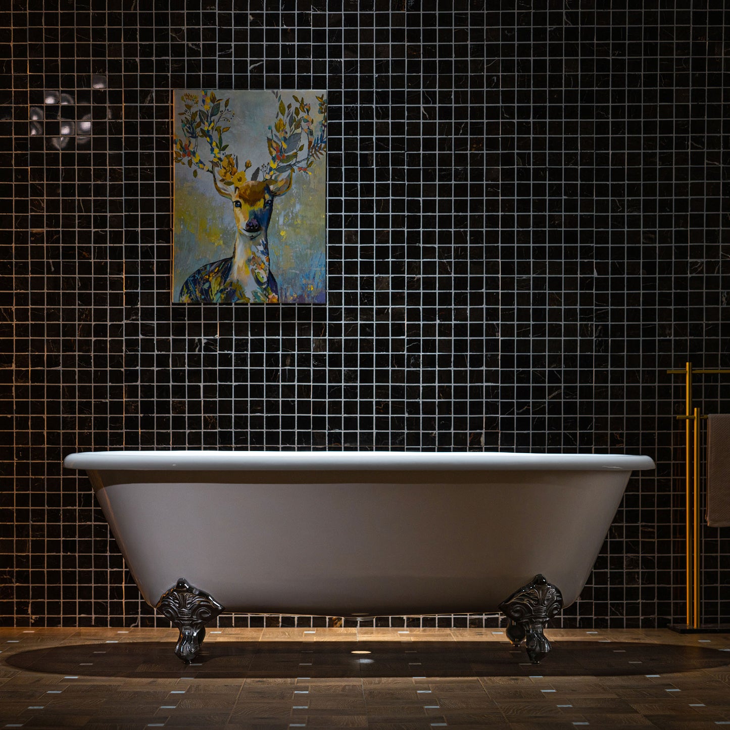 66" Enameled Cast Iron Clawfoot Freestanding Bathtub