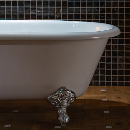 66" Enameled Cast Iron Clawfoot Freestanding Bathtub