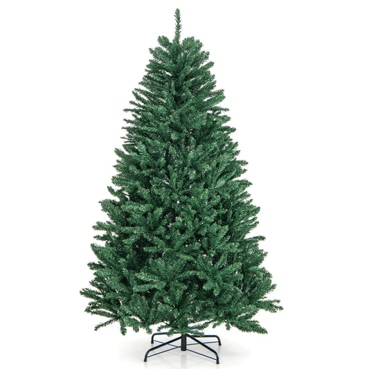 6Ft Hinged Artificial Christmas Tree Unlit Douglas Full Fir Tree W/ 1355 Tips